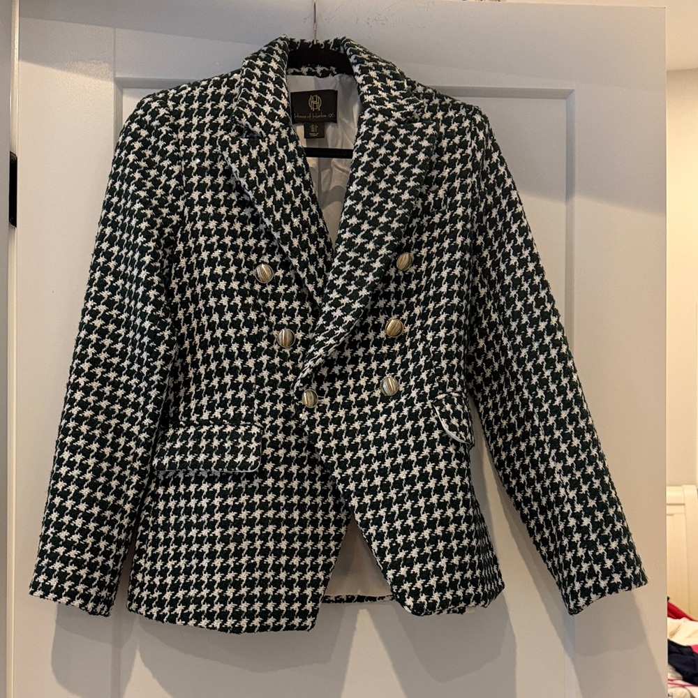 Women's Houndstooth Blazer Jacket